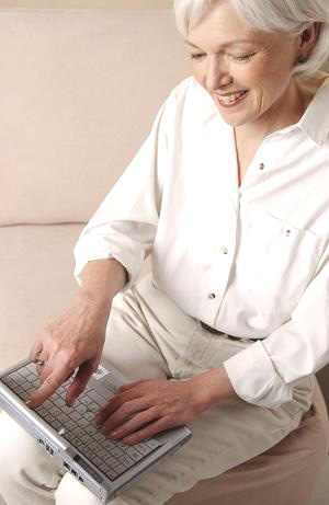 Woman at Laptop Computer - ComputerTutorSF